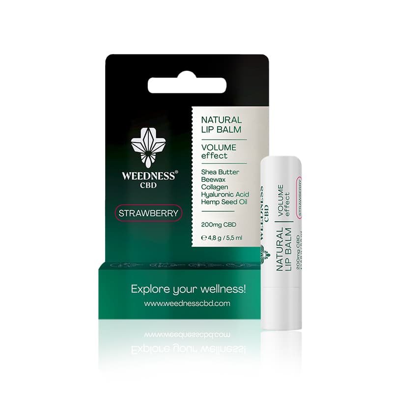 Balsamo Labbra Naturale Effetto Volume 4% CBD (Fragola)