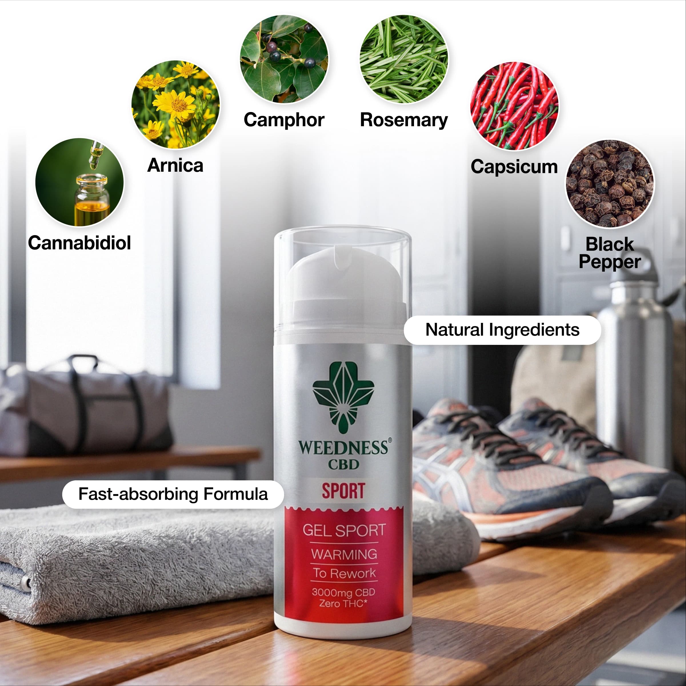 Gel Sport Muscoli e Articolazioni (Effetto Caldo) 3000mg CBD | 0THC