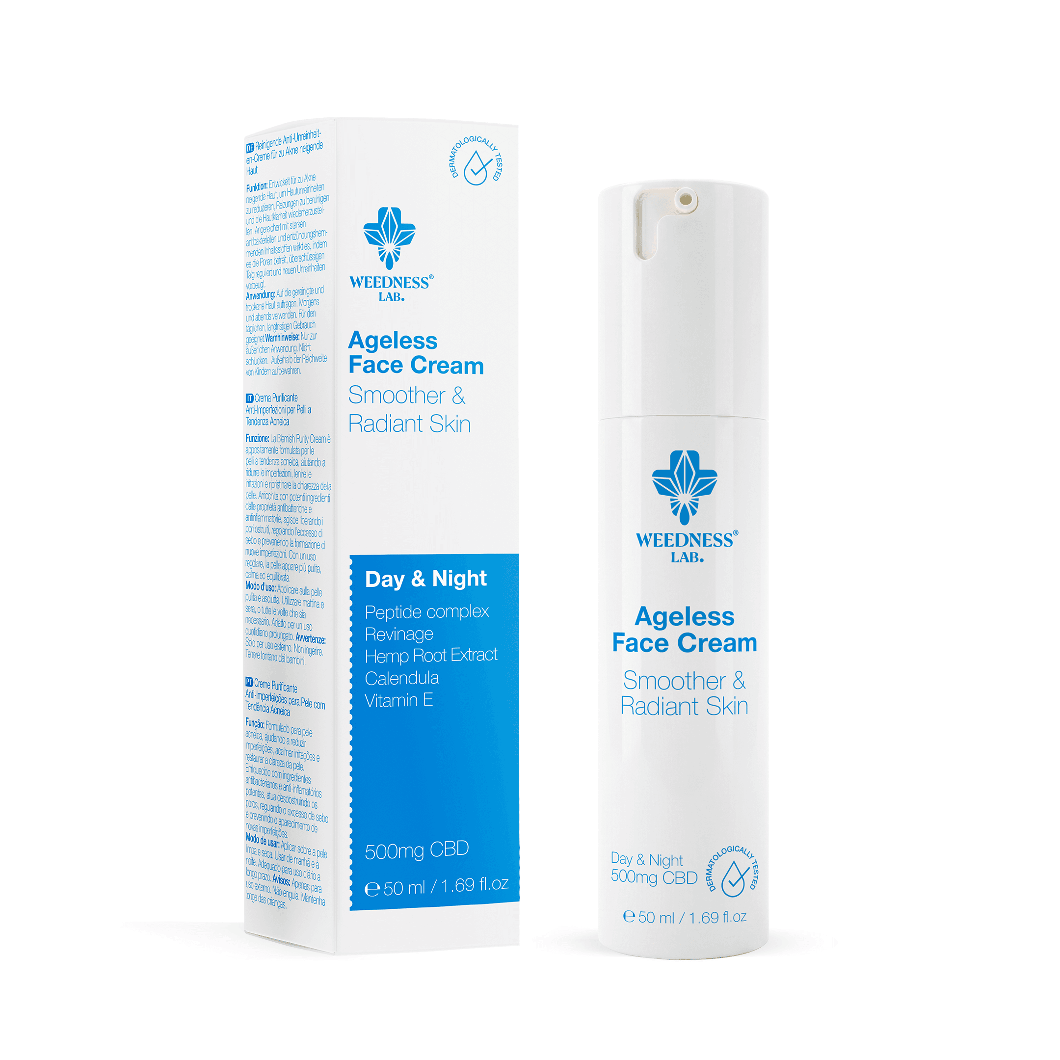 Crema viso antietà 24h | 500mg CBD 50ml